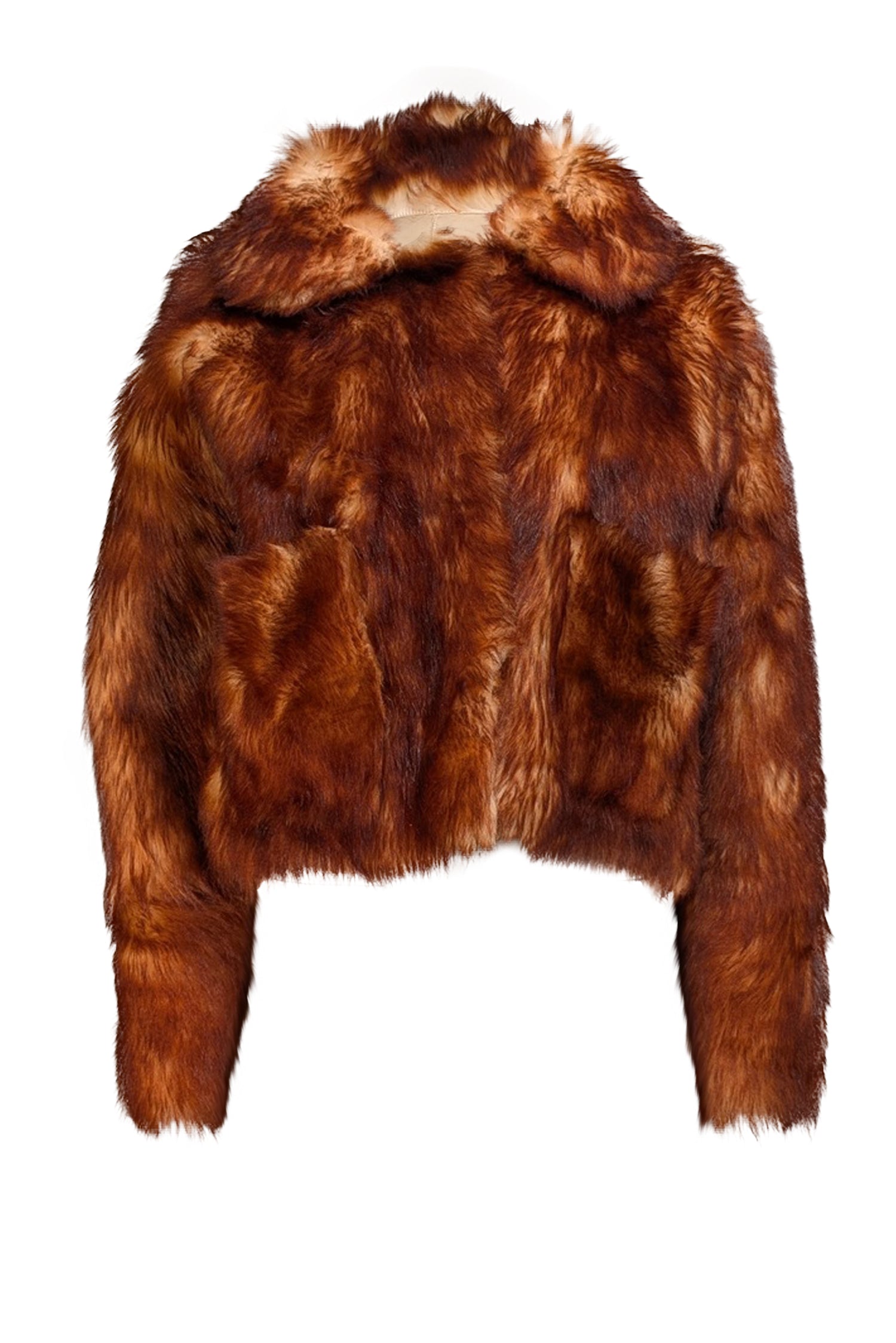 Sofie D'hoore - Gorgeous Tan & Cream Fur Coat with Cream Leather Interior, Size 2