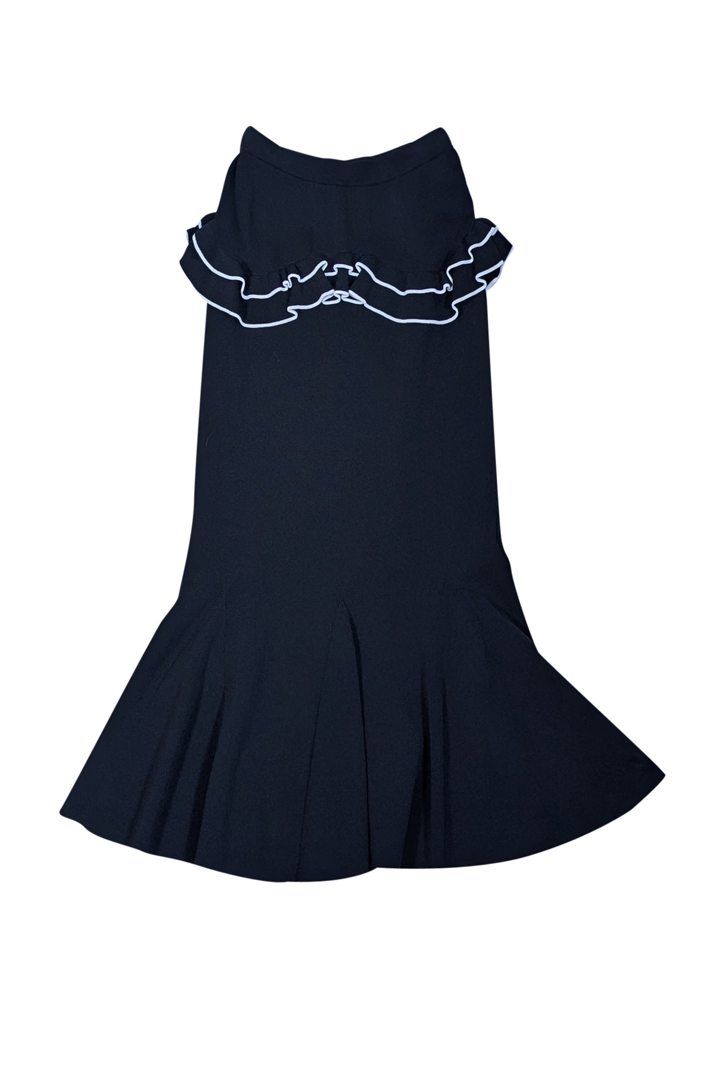 Ronny Kobo's Black Ruffled Waist Knit Skirt - Elevate Your Style in XS!