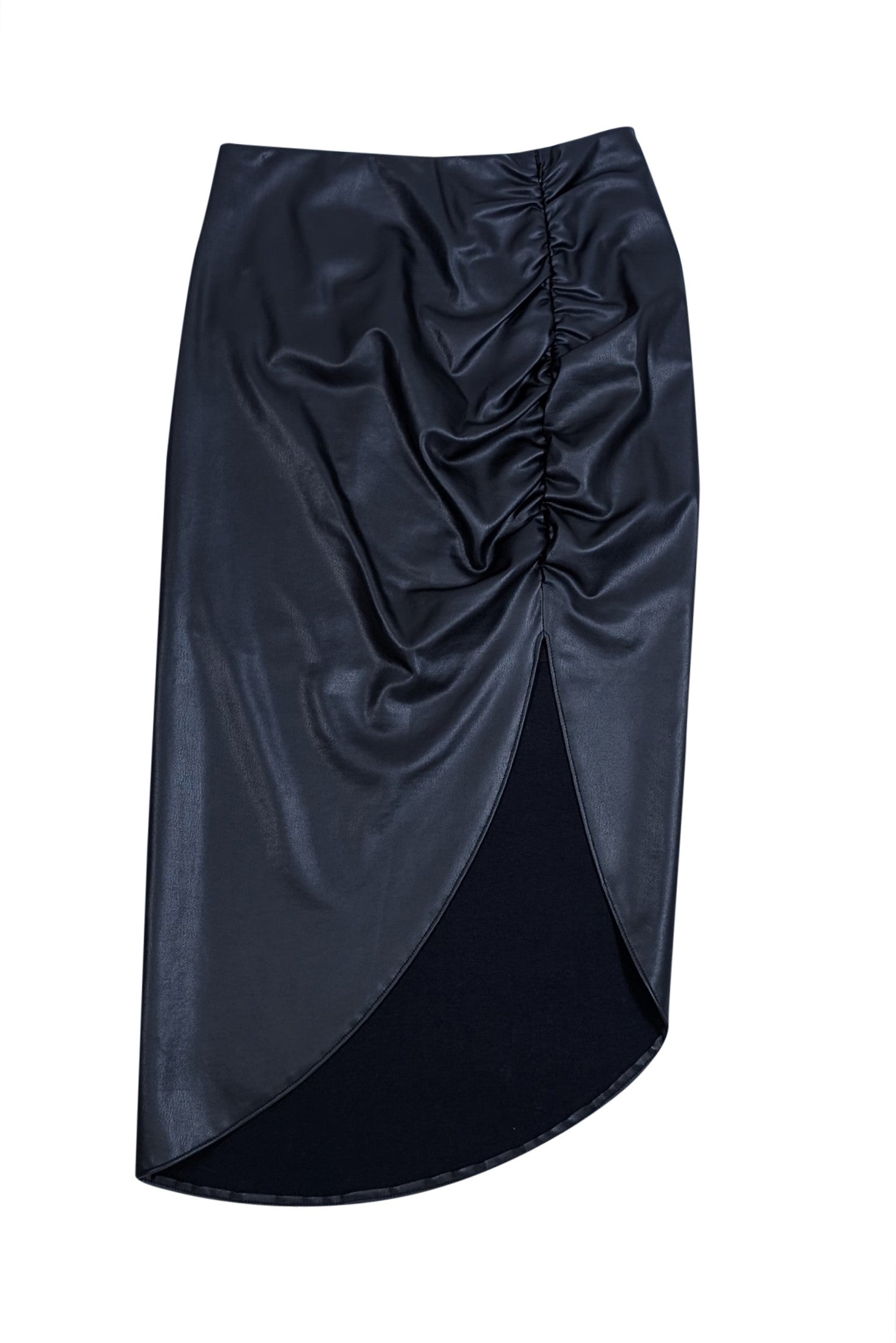 Veronica Beard's Stunning Black Ruched Faux Leather Skirt - Size 4