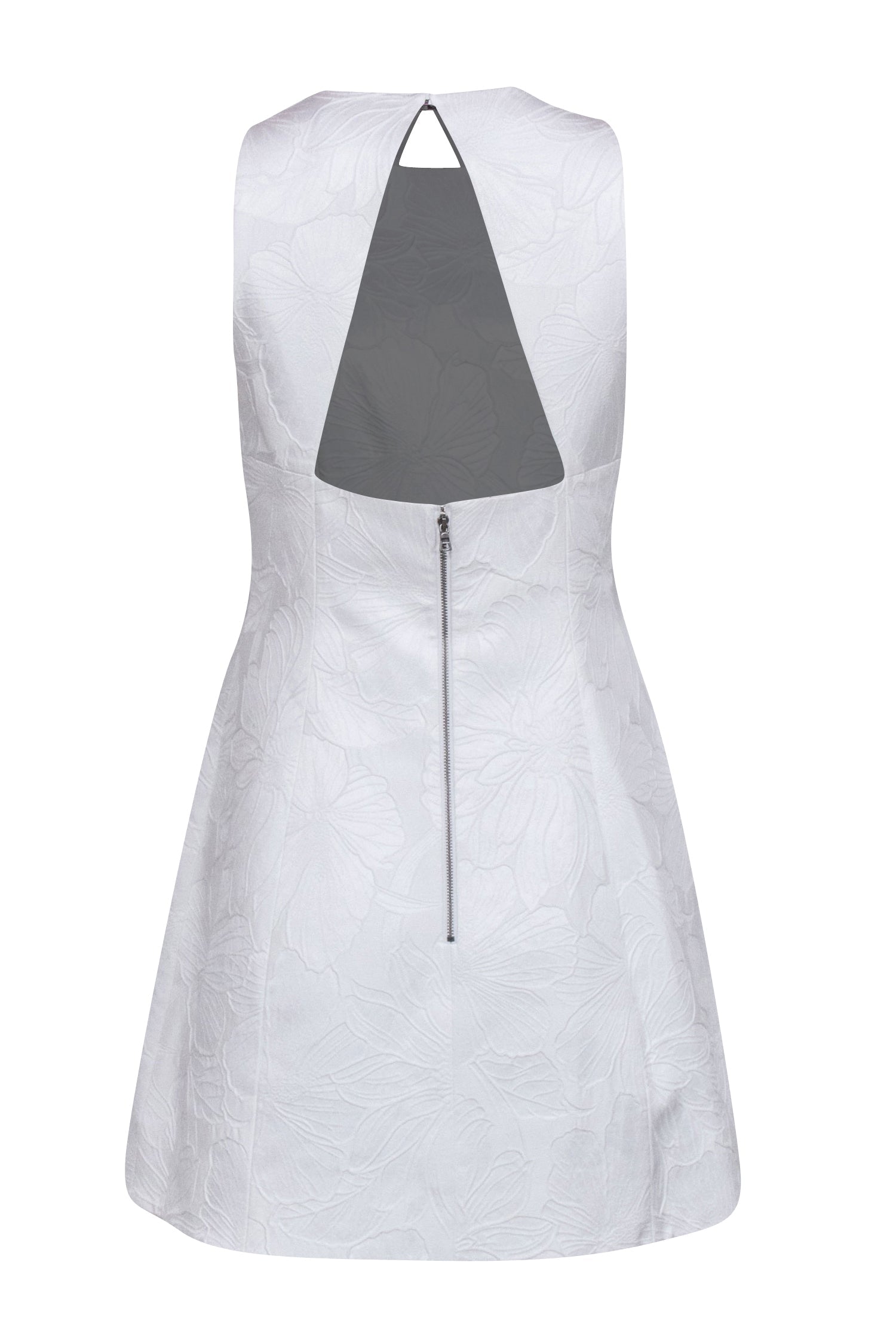 Alice & Olivia - Stunning White Floral Embossed Brocade Sleeveless Wedding Dress Size 10