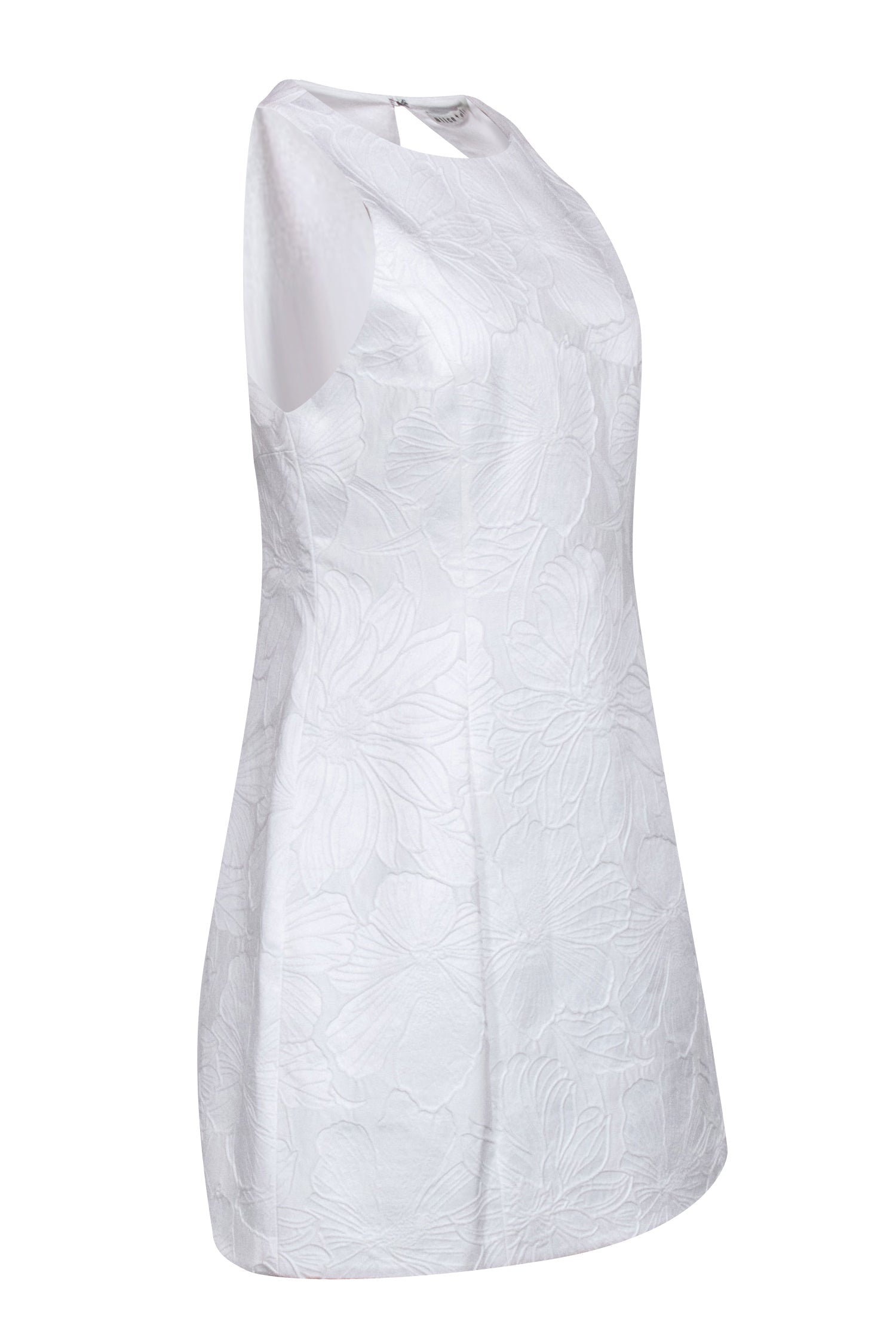 Alice & Olivia - Stunning White Floral Embossed Brocade Sleeveless Wedding Dress Size 10