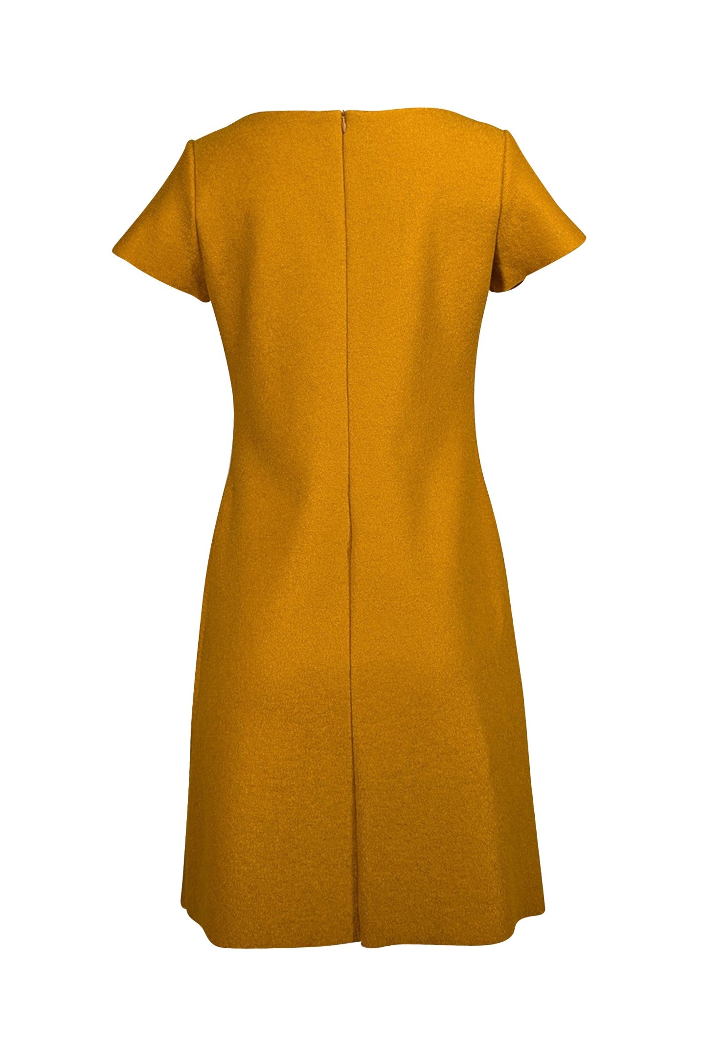Piu & Piu - Stunning Golden Yellow Wool Sheath Dress, Size 8