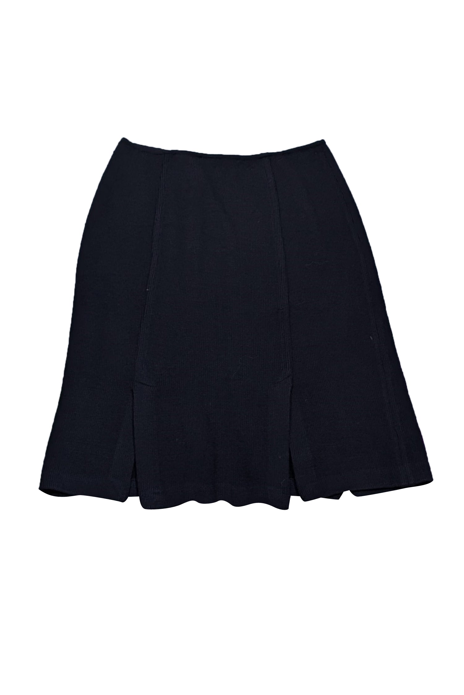 St. John Dark Navy Knit Skirt with Front and Back Slits - Size 2